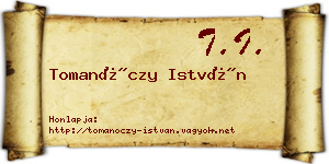 Tomanóczy István névjegykártya