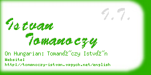 istvan tomanoczy business card